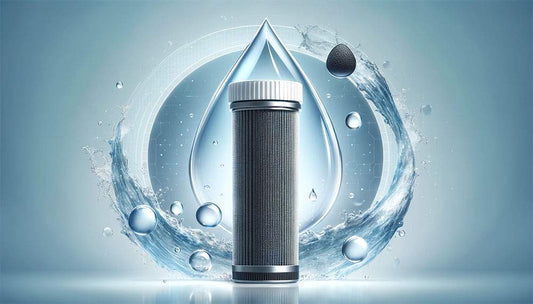 Aktivkohlefilter in blauer Illustration