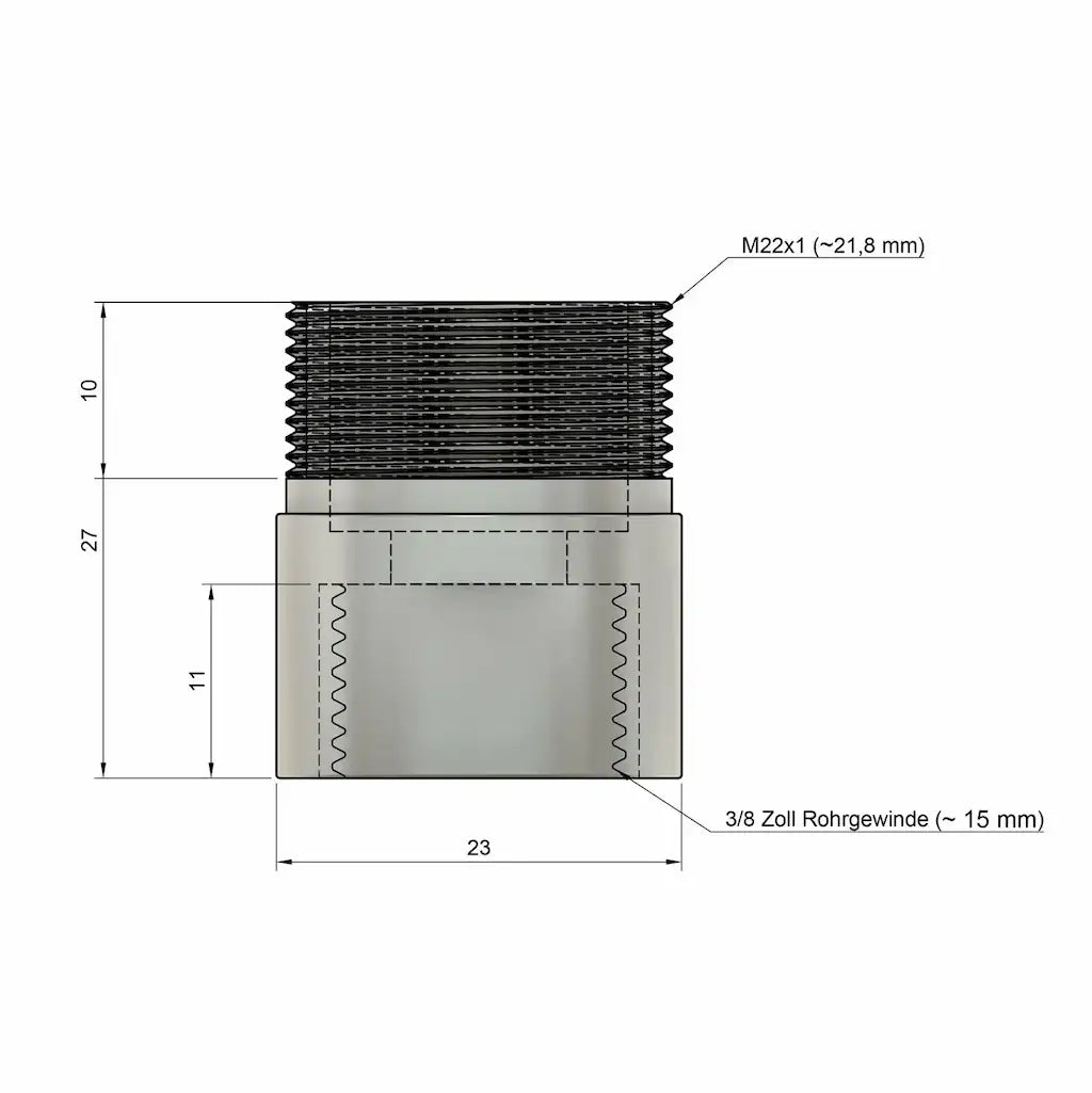 Alb Filter Gewindeadapter M22 AG auf 3/8 Zoll IG