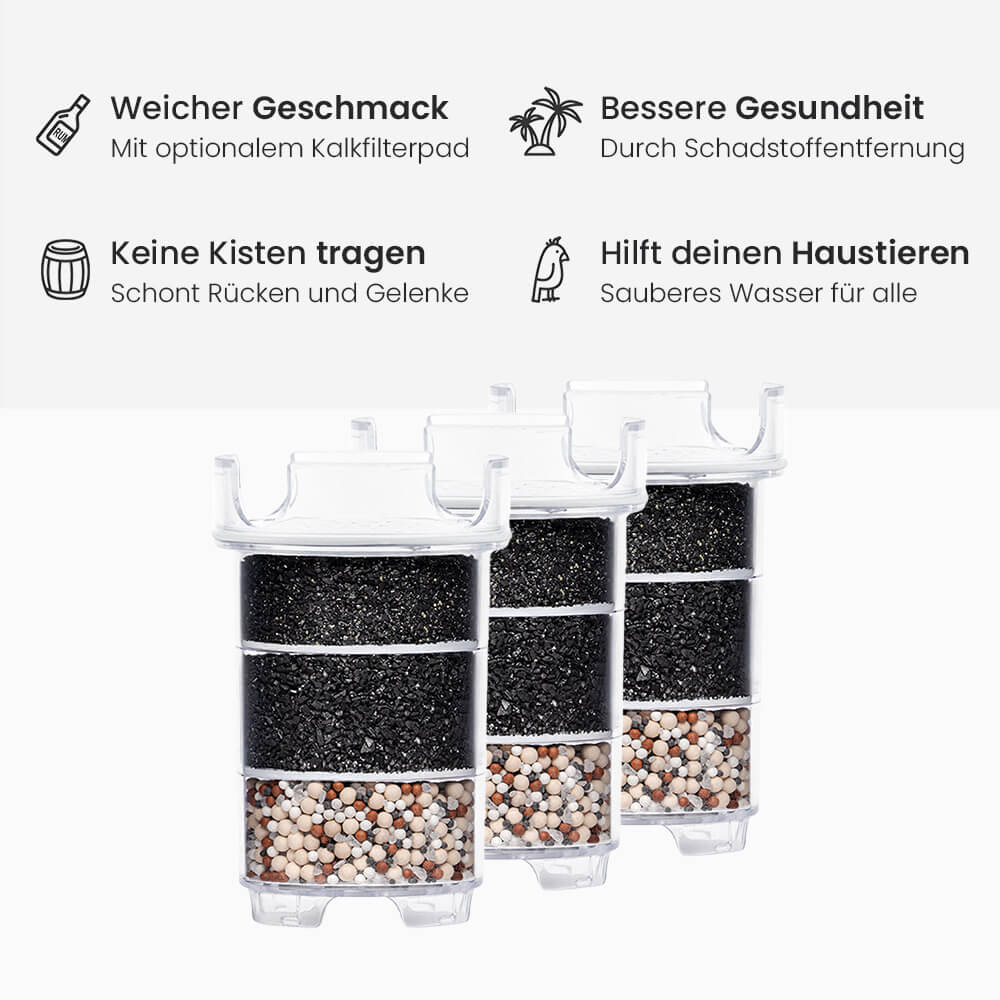 Lotus Vita 3x Filterkartusche für Filterkannen Natura Plus Wasserfiltervorteile