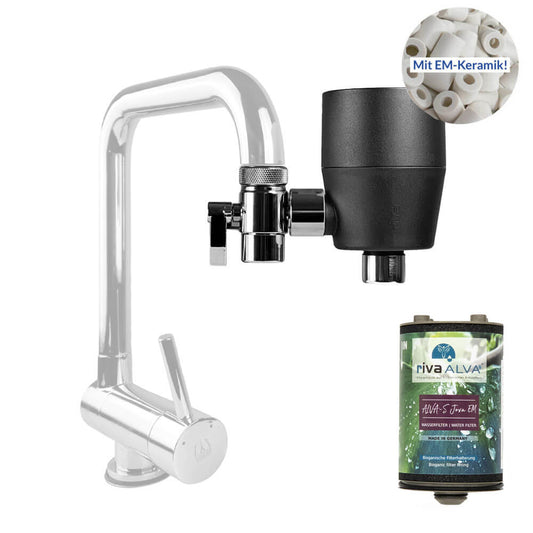 rivaALVA-S Jova EM Wasserfilter am Wasserhahn mit EM-Keramik schwarz Cover