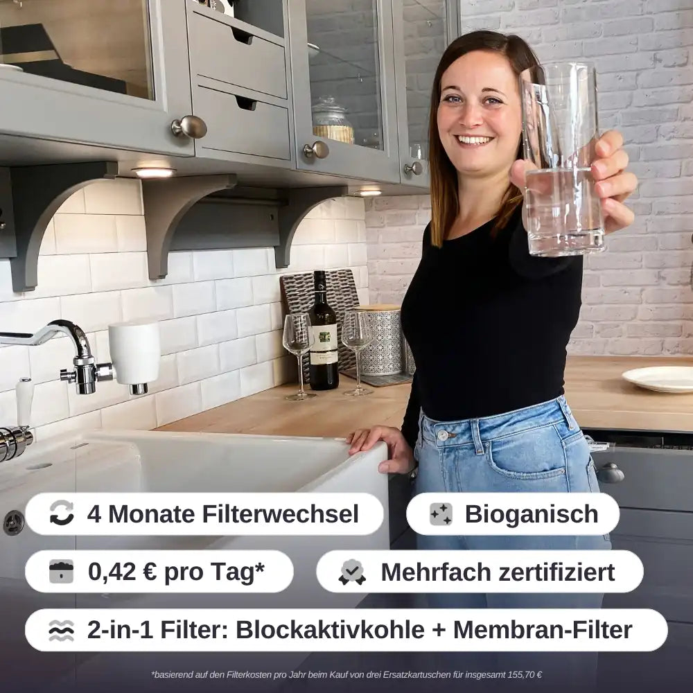 rivaALVA-S Jova EM Wasserfilter am Wasserhahn mit EM-Keramik