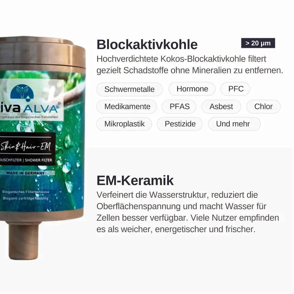 rivaALVA Skin & Hair EM Duschfilter mit EM-Keramik