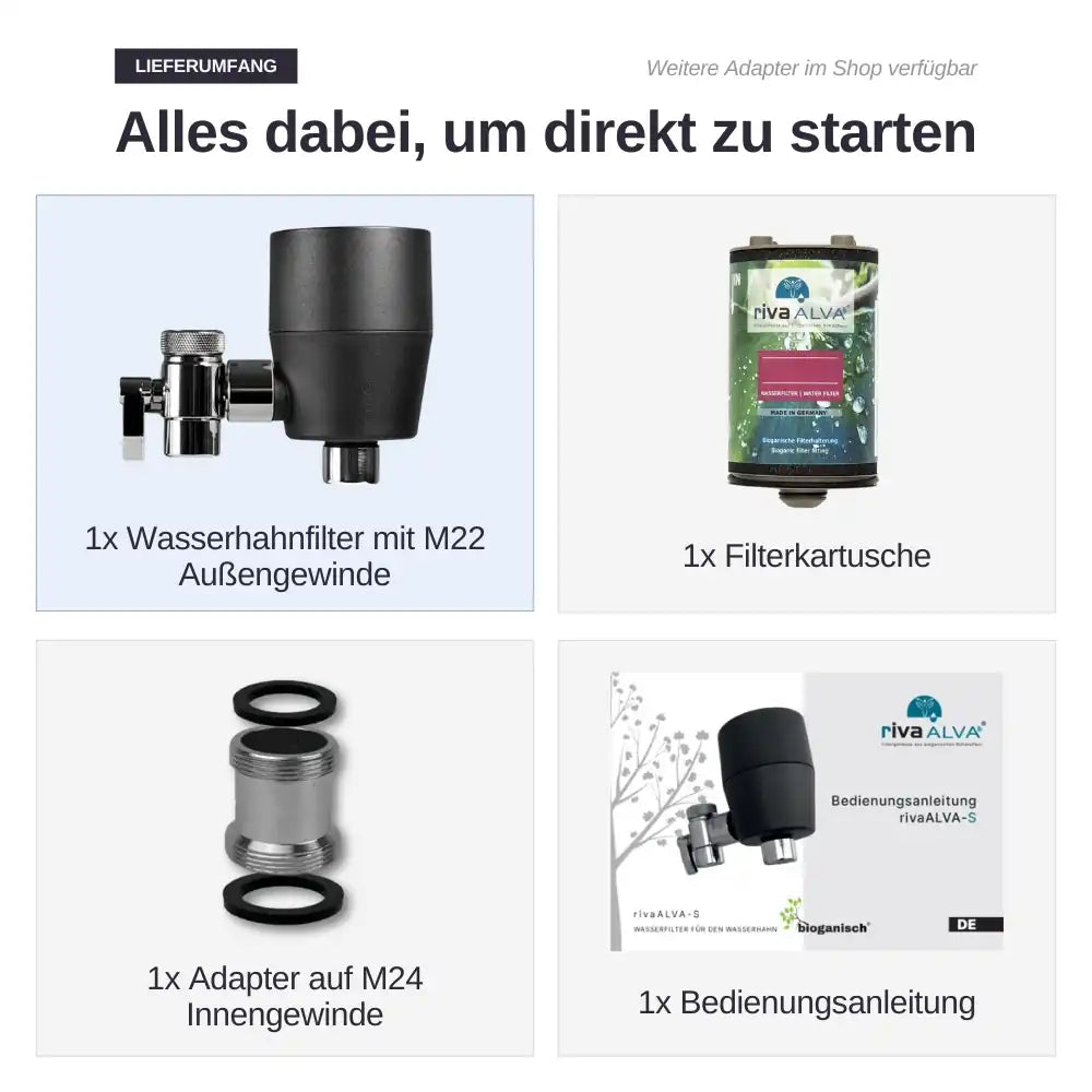 rivaALVA-S Jova EM Wasserfilter am Wasserhahn mit EM-Keramik