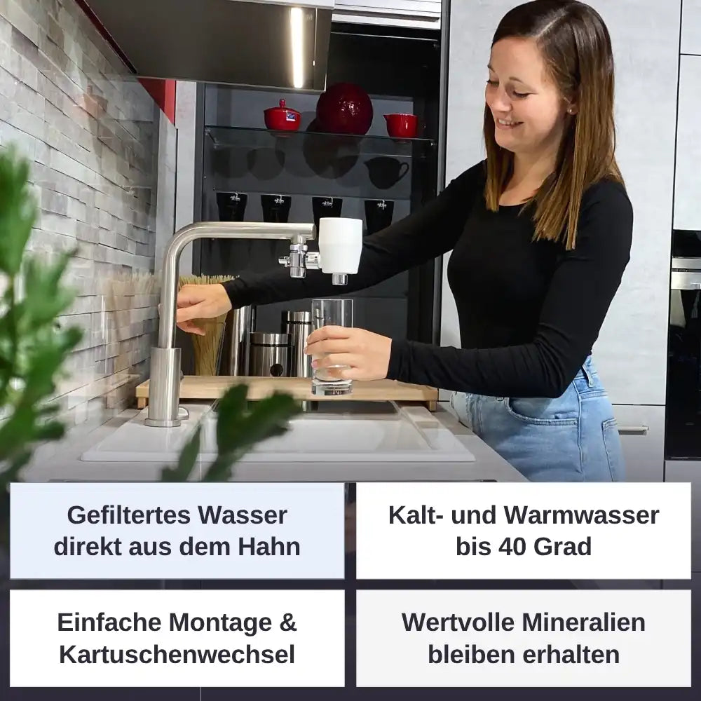 rivaALVA-S Jova EM Wasserfilter am Wasserhahn mit EM-Keramik