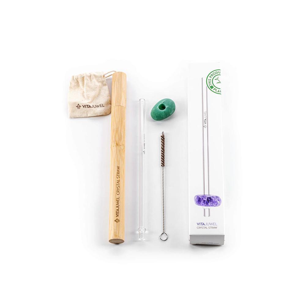 Lieferumfang von Vitajuwel Trinkhalm Crystal Straw Aventurin