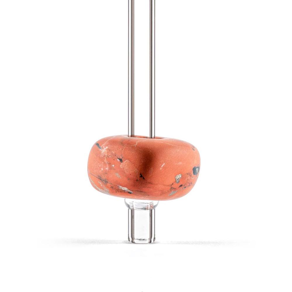 Vitajuwel Trinkhalm Crystal Straw Roter-Jaspis Nahaufnahme