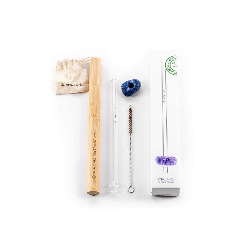 Lieferumfang von Vitajuwel Trinkhalm Crystal Straw Sodalith