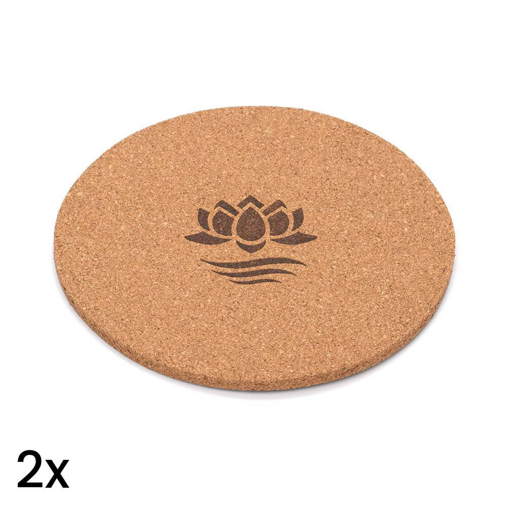 Kork Untersetzer Lotus Blume 2er Set 13,5cm