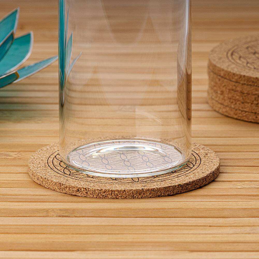 Lotus Vita Kork Untersetzer Blume des Lebens 13,5cm echtes Bild