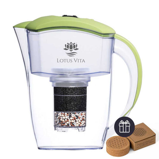 Lotus Vita Filterkanne Esprit Pistazie mit gratis 6er Set Untersetzer