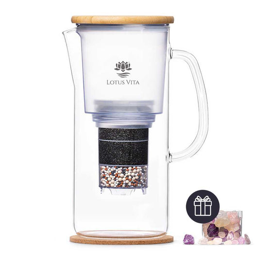 Lotus Vita Glas Filterkanne Enya Kristallsteinfach Geschenk