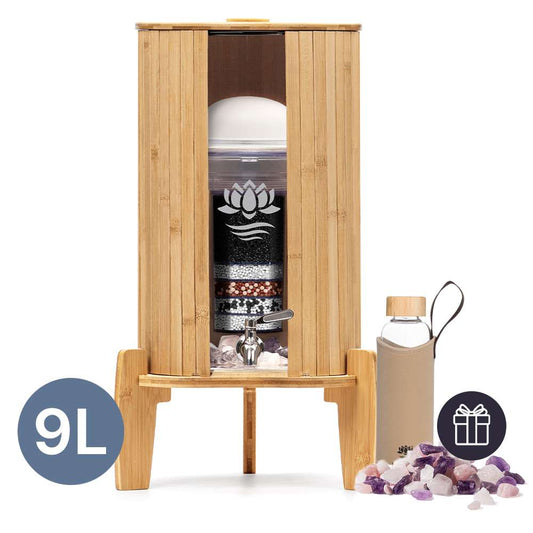 Lotus Vita Wasserspender mit Filter Fontana Kendra 9L mit gratis Wassersteine und gratis 820ml Trinkflasche