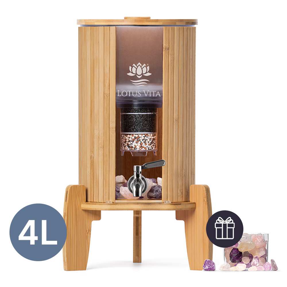 Lotus Vita Wasserspender mit Filter Kiara 4L mit gratis Kristallsteinfach