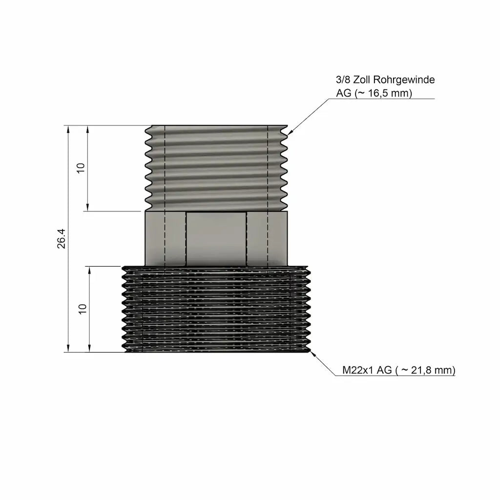 Alb Filter Gewindeadapter M22 AG auf 3/8 Zoll AG