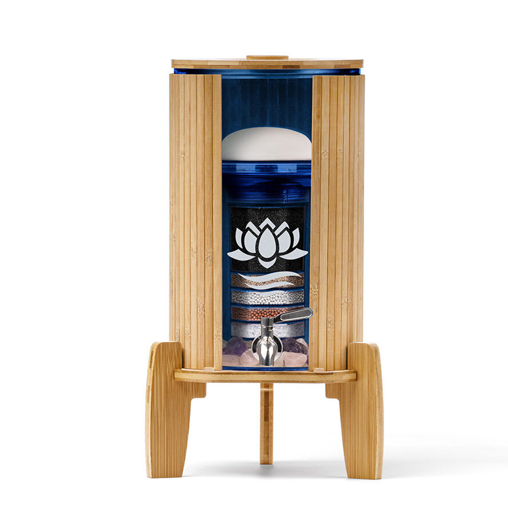 Lotus Vita Wasserspender mit Filter Fontana Kaito Mini 5L Bambus Blau