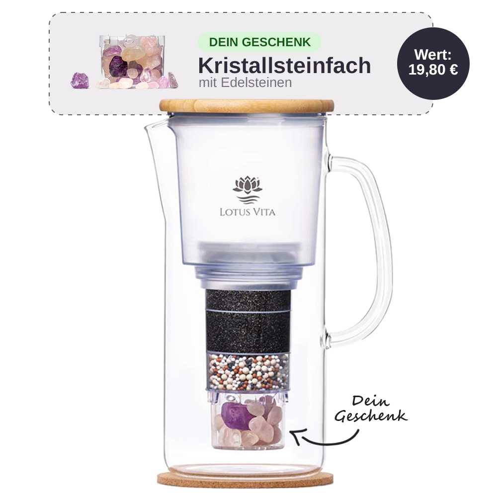 Lotus Vita Enya Filterkanne mit gratis Kristallsteinfach