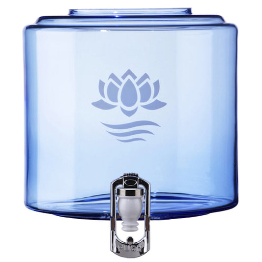 lotus vita glasgefäß für lotus fontana mini 8l blau