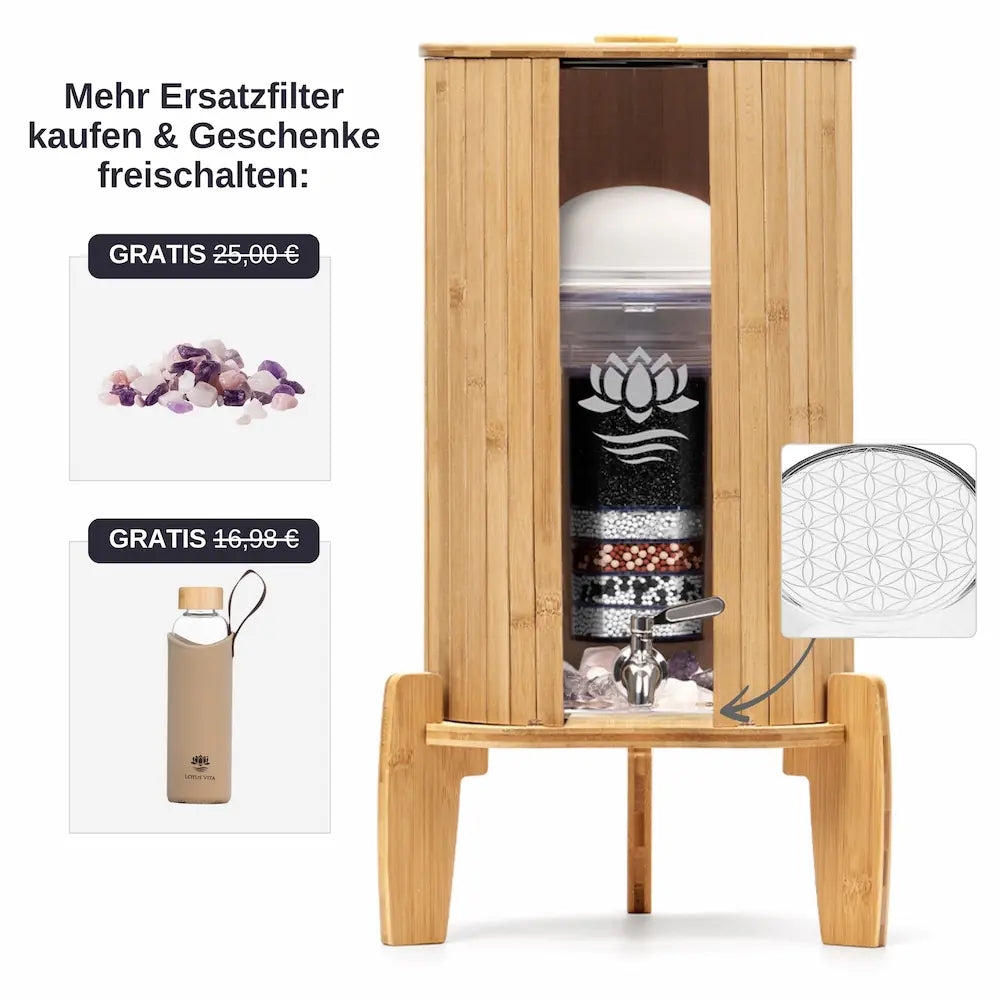 lotus-vita-wasserfilter-wasserspender-kendra-bambus-blume