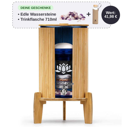 Lotus Vita Wasserspender mit Filter Fontana Kaito 8L mit gratis Wassersteinen und 710ml Trinkflasche