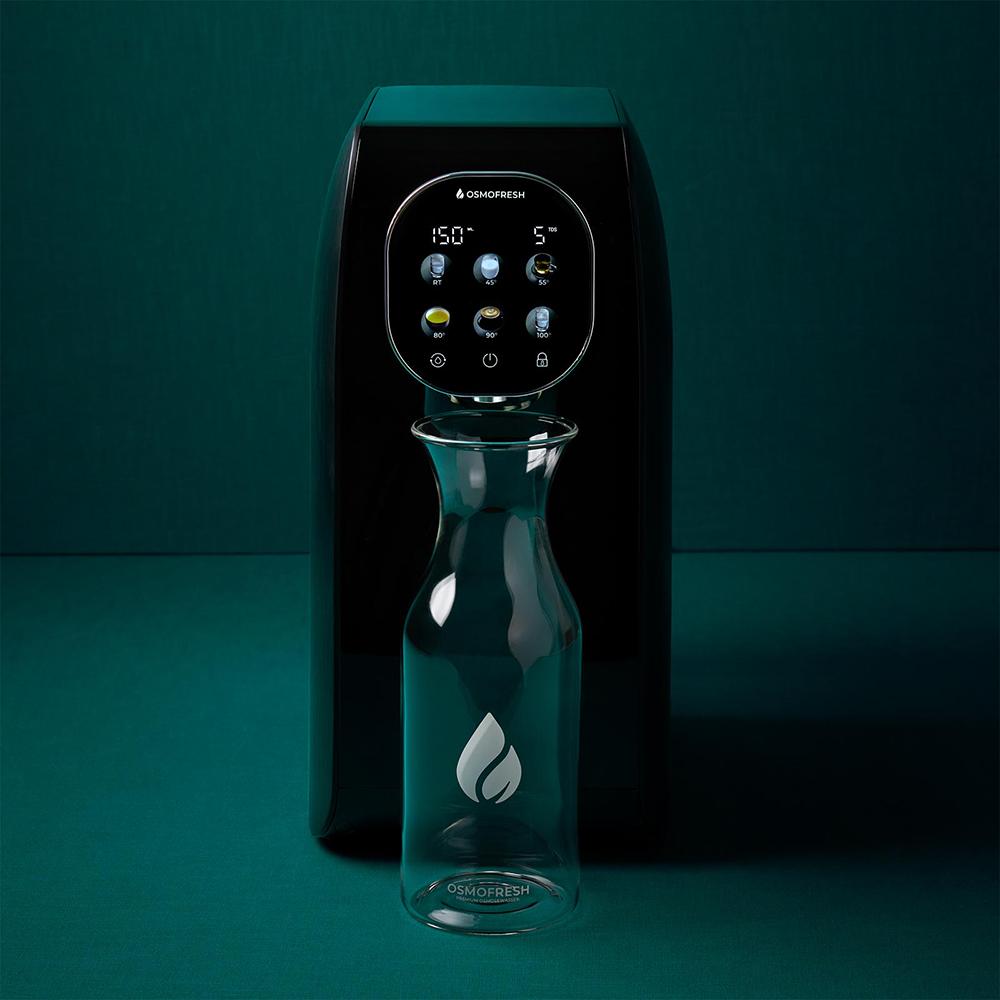 Osmofresh Glaskaraffe für Quella Pro 0,9L unter der Quella Pro Osmoseanlage