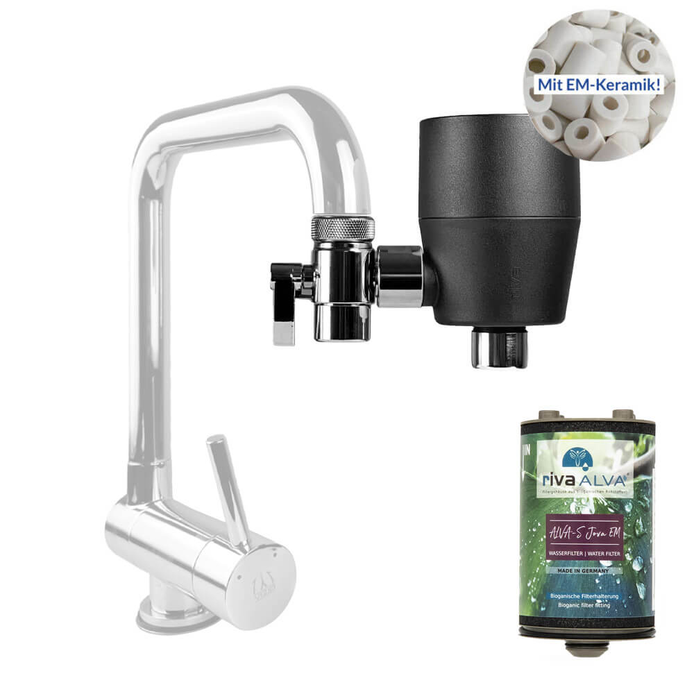 rivaALVA-S Jova EM Wasserfilter am Wasserhahn mit EM-Keramik schwarz Cover