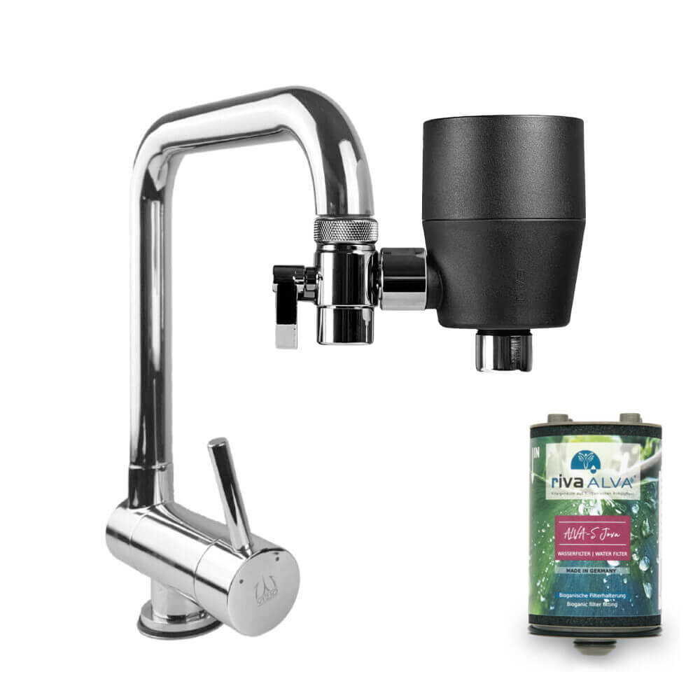 rivaALVA-S Jova Wasserfilter am Wasserhahn mint am wasserhahn
