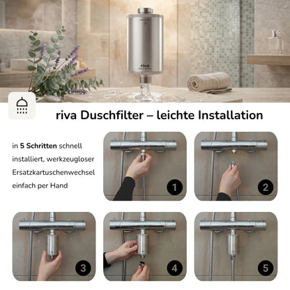 rivaALVA Skin & Hair EM SLIM Ersatzkartusche | Für Duschfilter