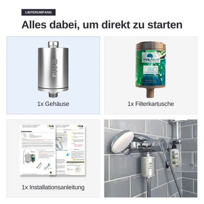 lieferumfang vom riva alva kalk duschfilter