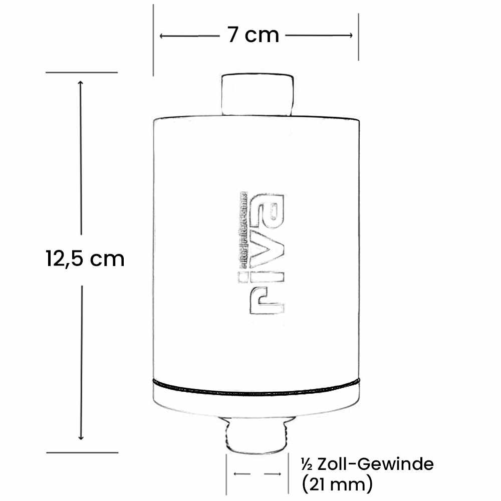 rivaALVA Skin & Hair EM Duschfilter mit EM-Keramik Maße