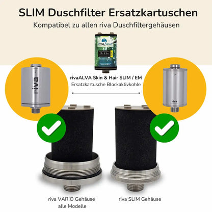rivaALVA Skin & Hair EM SLIM Duschfilter mit EM-Keramik