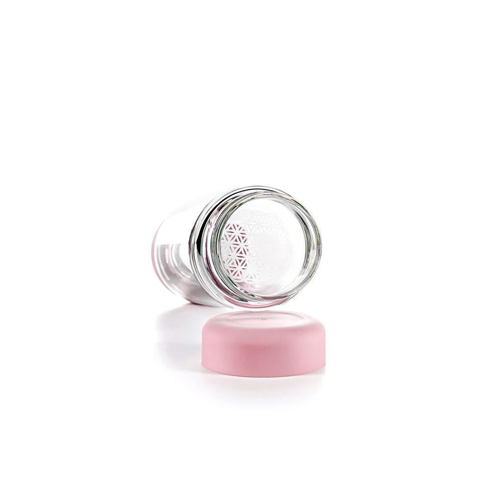 Vitajuwel Trinkflasche inu! Blossom-Rose Rosenquarz und Blume des Lebens