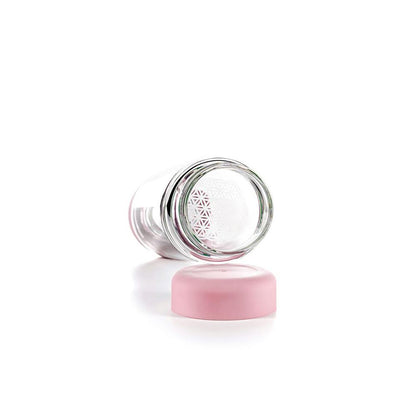 Vitajuwel Trinkflasche inu! Blossom-Rose Rosenquarz und Blume des Lebens