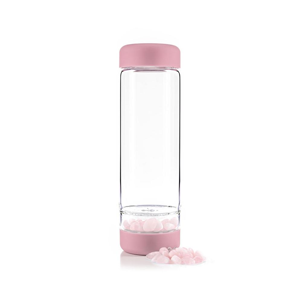 Vitajuwel Trinkflasche Inu Blossom Rose Rosenquarz