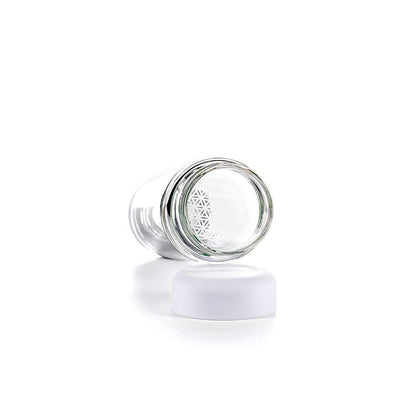Vitajuwel Trinkflasche Inu Cloud White Bergkristall Blume des Lebens