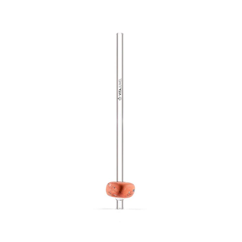 Vitajuwel Trinkhalm Crystal Straw Roter-Jaspis