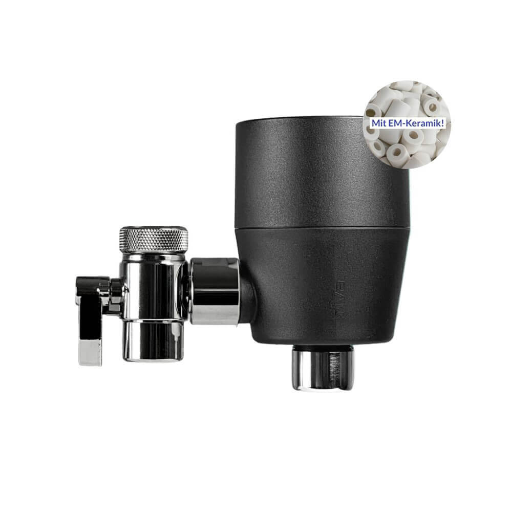 rivaALVA-S Jova EM Wasserfilter am Wasserhahn mit EM Keramik Schwarz