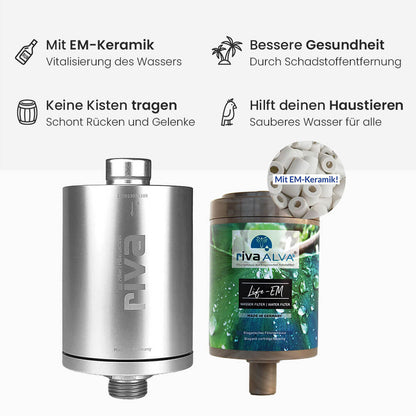 rivaALVA Life SafePro Blokactieve koolfilter plus gecertificeerde legionellabacteriën membraanfilter, bioganische cartridgebehuizing, roestvrijstalen behuizing, slangaansluitset rivaALVA Life SafePro Blokactieve koolfilter plus gecertificeerde legionellabacteriën membraanfilter, bioganische cartridgebehuizing, roestvrijstalen behuizing, slangaansluitset