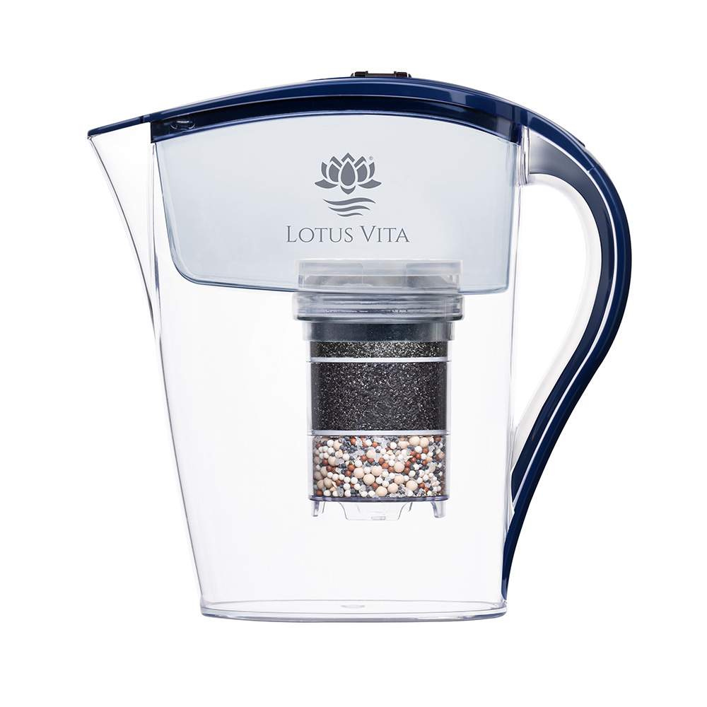 Lotus Vita Wasserfilter-Kanne Family 1,8L - Natura Plus Dunkelblau