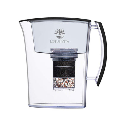 Lotus Vita Wasserfilter-Kanne Lotus 1,6L - Natura Plus Anthrazit