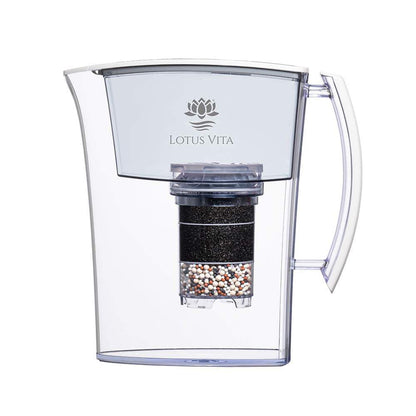 Lotus Vita Wasserfilter-Kanne Lotus 1,6L - Natura Plus Weiß Matt