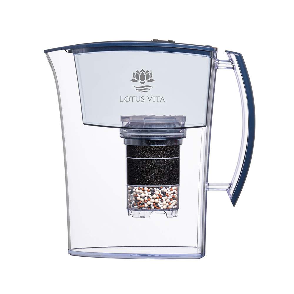 Lotus Vita Wasserfilter-Kanne Lotus 1,6L - Natura Plus Dunkelblau